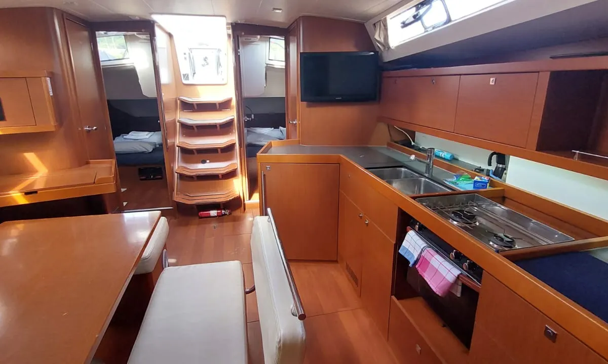 Galley of Stella, a Beneteau Oceanis 45 sailboat at Herceg Novi, Montenegro
