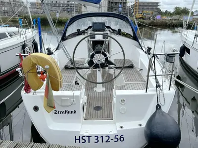 Cockpit of Mizar, a Hanse 315 sailboat at Barth, Germany
