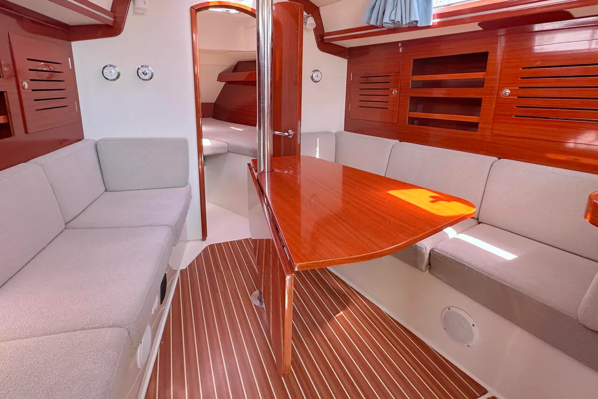 Salon of Mizar, a Hanse 315 sailboat at Barth, Germany