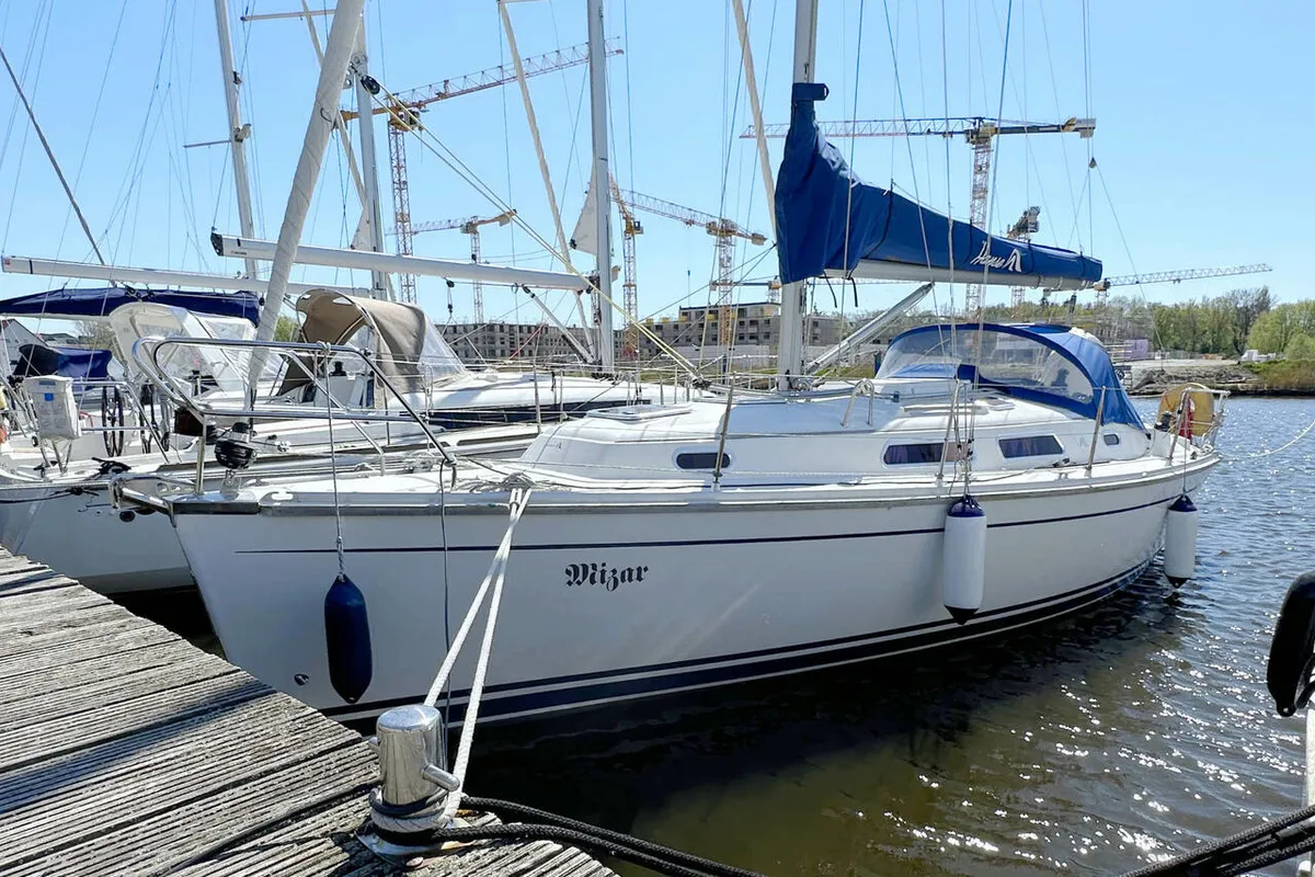 Exterior view of Mizar, a Hanse 315 sailboat at Barth, Germany
