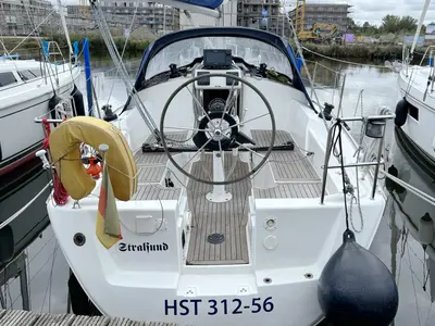 Cockpit of Mizar, a Hanse 315 sailboat at Barth, Germany