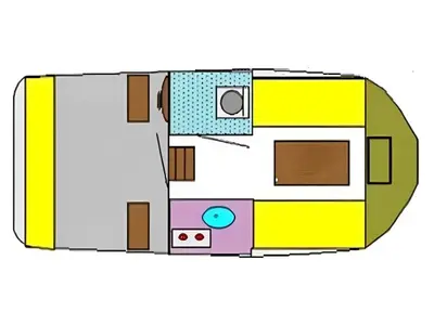 Floor plan of Roosje, a Gulet Doerak 780 motorboat at Woudsend, Netherlands