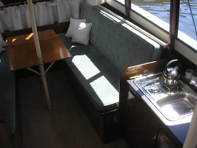 Salon of Roosje, a Gulet Doerak 780 motorboat at Woudsend, Netherlands