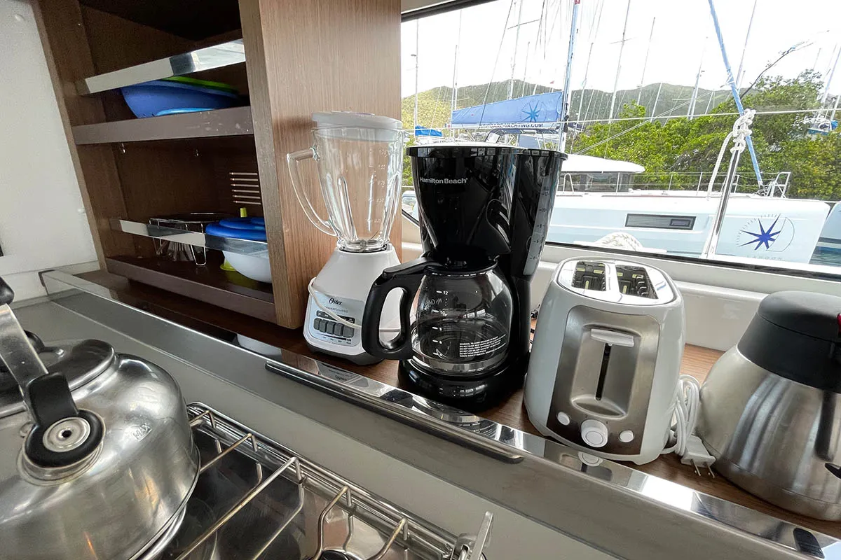 Galley of PRINCESS JULIJA, a Lagoon 46 catamaran at Roche Caiman, Seychelles