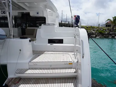 Deck of PRINCESS JULIJA, a Lagoon 46 catamaran at Roche Caiman, Seychelles