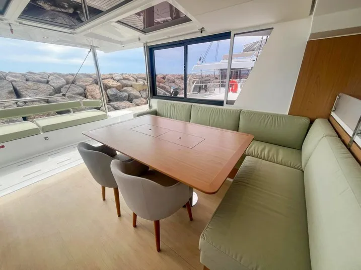 Salon of Queen Mary, a Bali 4.6 - 4 cab. OW catamaran at Hyères, France
