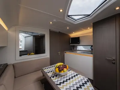 Galley of MIAMI VICE, a Beneteau Gran Turismo 41 motor yacht at Općina Rogoznica, Croatia