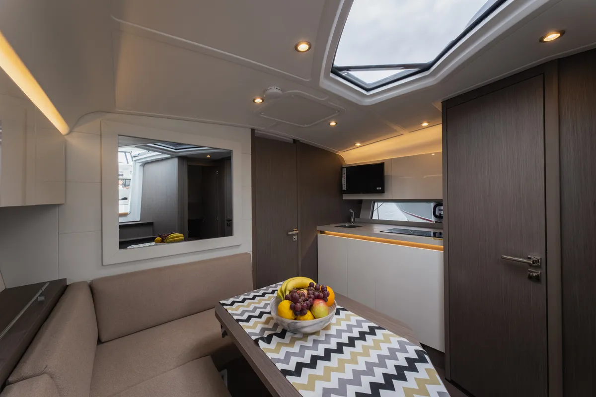 Galley of MIAMI VICE, a Beneteau Gran Turismo 41 motor yacht at Općina Rogoznica, Croatia