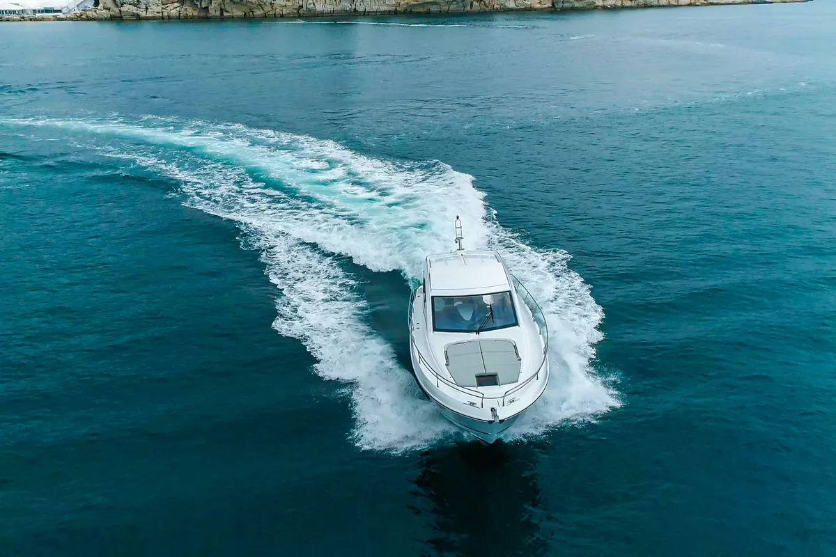 Exterior view of MIAMI VICE, a Beneteau Gran Turismo 41 motor yacht at Općina Rogoznica, Croatia