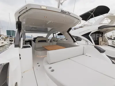 Deck of MIAMI VICE, a Beneteau Gran Turismo 41 motor yacht at Općina Rogoznica, Croatia