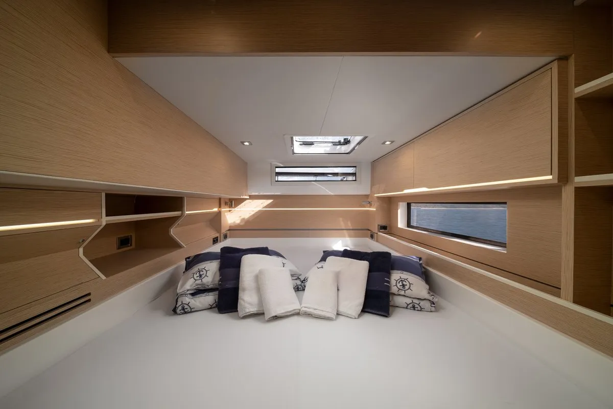 Cabin on Cervetti 44, a catamaran at Primošten, Croatia
