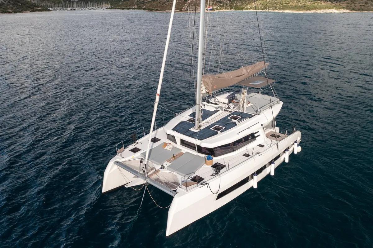 Exterior view of Cervetti 44, a catamaran at Primošten, Croatia