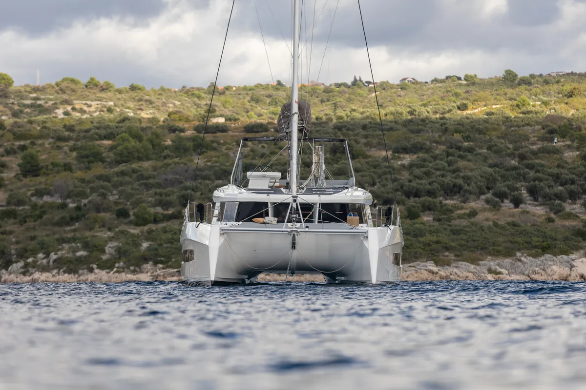 Exterior view of Cervetti 44, a catamaran at Primošten, Croatia