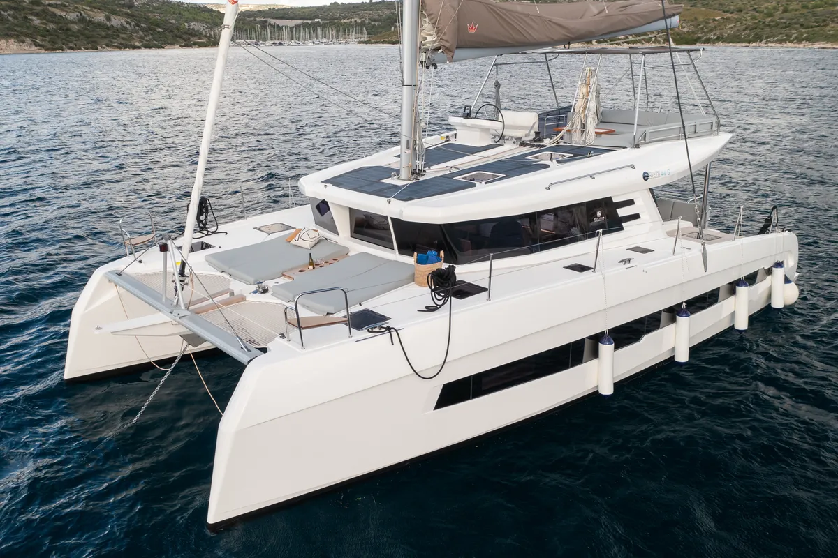 Exterior view of Cervetti 44, a catamaran at Primošten, Croatia