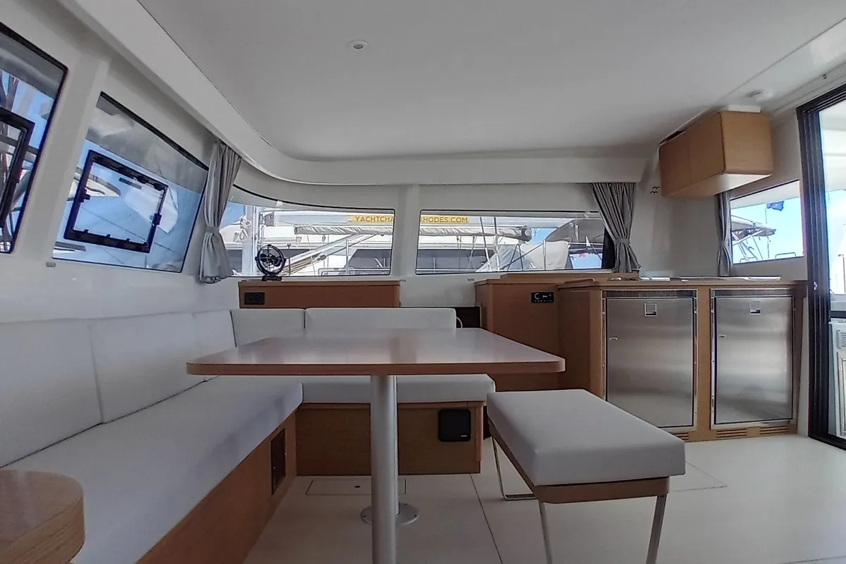 Salon of La Vita e Bella, a Excess 14 catamaran at Municipal Unit of Rhodes, Greece