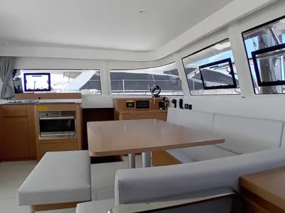 Salon of La Vita e Bella, a Excess 14 catamaran at Municipal Unit of Rhodes, Greece