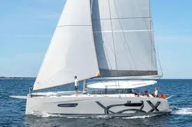 Exterior view of La Vita e Bella, a Excess 14 catamaran at Municipal Unit of Rhodes, Greece