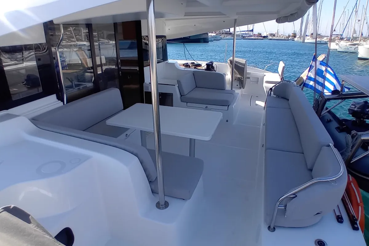 Salon of La Vita e Bella, a Excess 14 catamaran at Municipal Unit of Rhodes, Greece