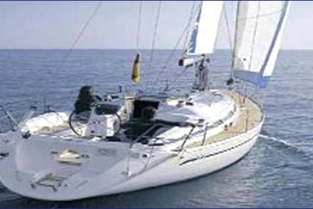 Exterior view of Franca, a Bavaria 37 sailboat at Xirokampos, Greece