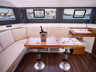 Salon of Freya, a Dufour 48 Catamaran catamaran at Pirovac, Croatia