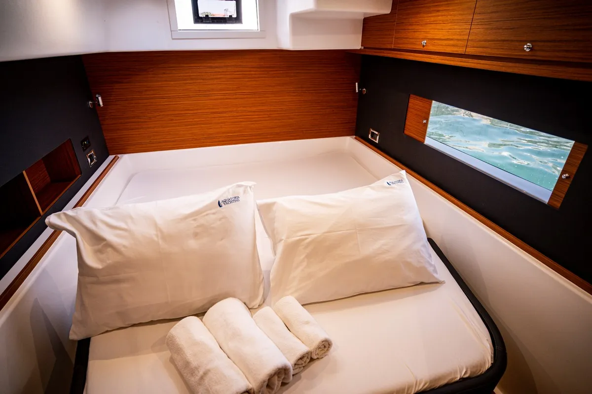 Cabin on Freya, a Dufour 48 Catamaran catamaran at Pirovac, Croatia