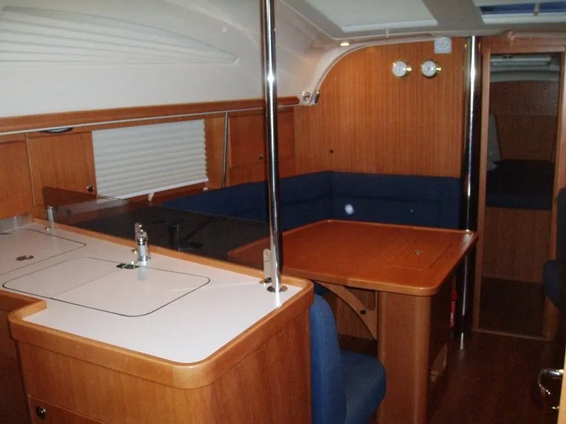 Galley of Artemis, a Elan 384 Impression sailboat at Kos, Greece