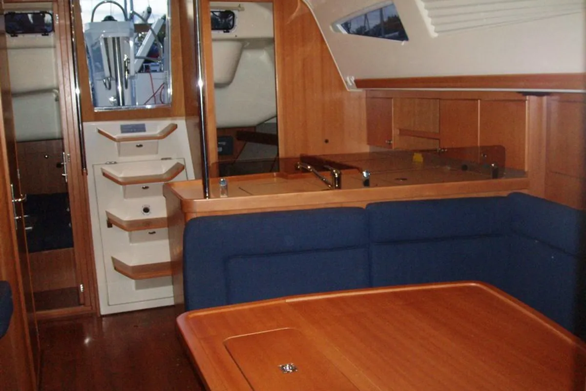 Salon of Artemis, a Elan 384 Impression sailboat at Kos, Greece