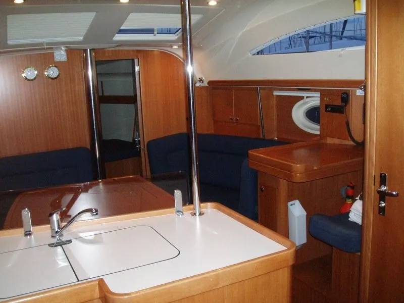 Galley of Artemis, a Elan 384 Impression sailboat at Kos, Greece