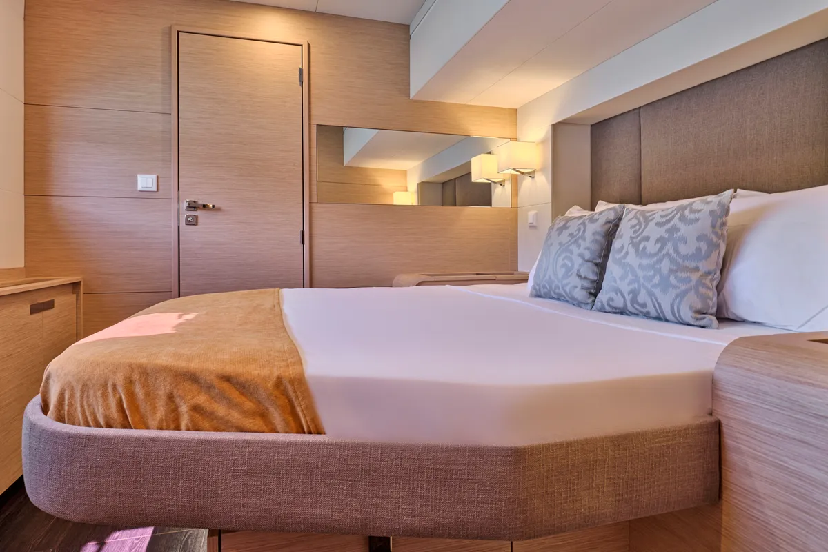 Ariva, a Fountaine Pajot Power 67 catamaran at Kontokali, Greece