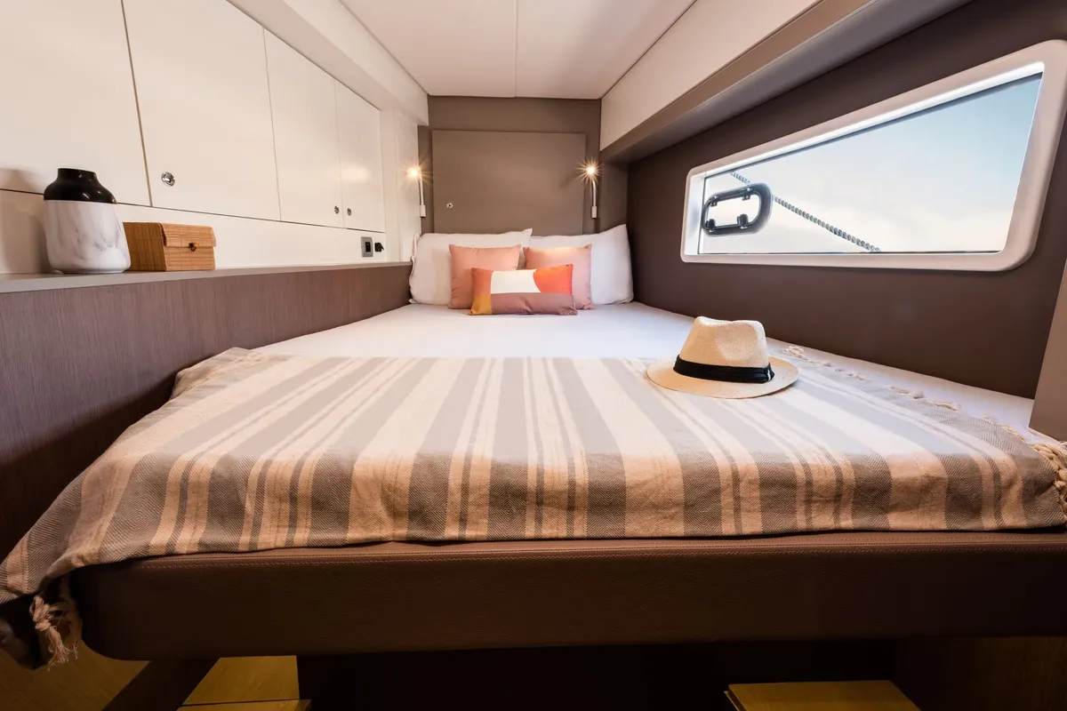 Cabin on Nedo, a Bali 4.2 catamaran at Seget Donji, Croatia