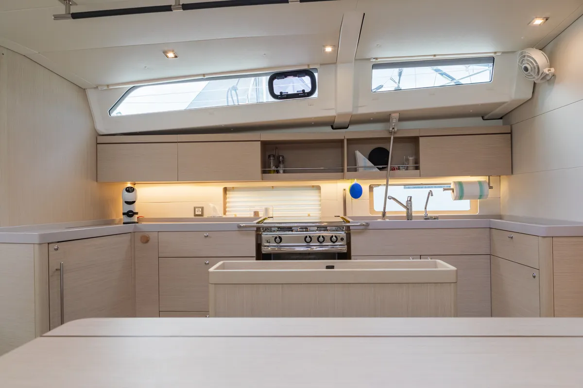 Galley of giugioma, a Beneteau Oceanis 46.1 sailboat at Palermo, Italy