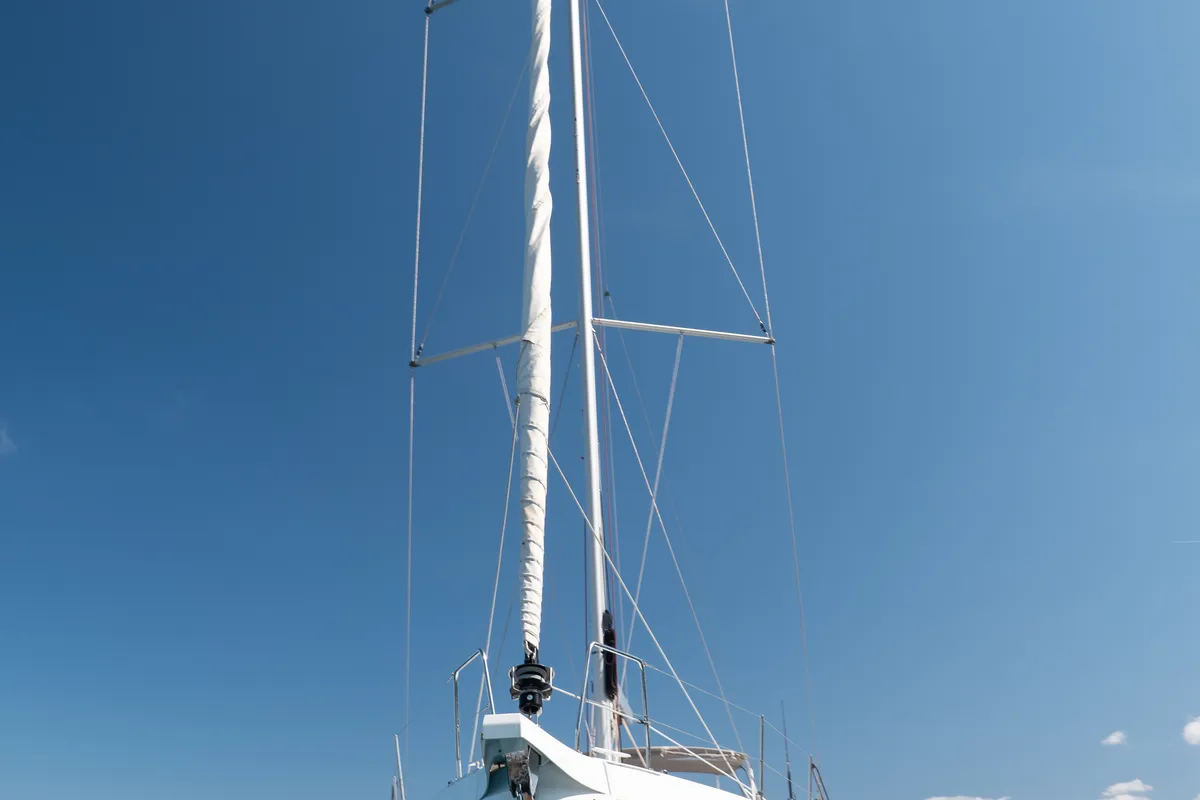 Exterior view of giugioma, a Beneteau Oceanis 46.1 sailboat at Palermo, Italy