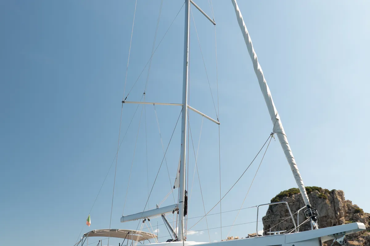 Exterior view of giugioma, a Beneteau Oceanis 46.1 sailboat at Palermo, Italy