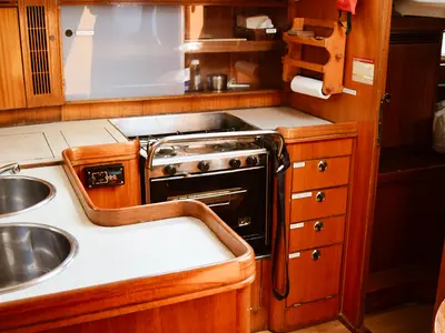 Galley of Ipsipili, a Elan 40 sailboat at Kavala, Greece