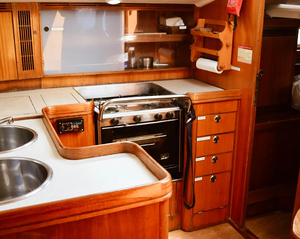 Galley of Ipsipili, a Elan 40 sailboat at Kavala, Greece