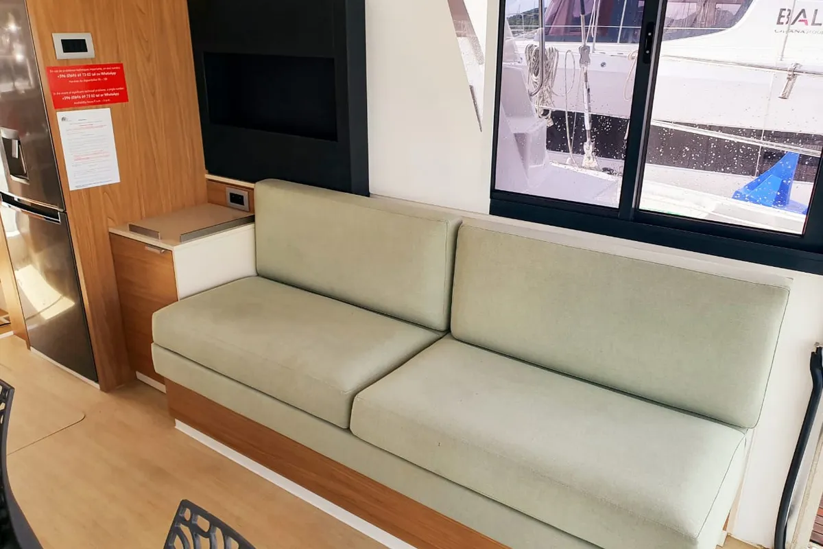 Salon of Vincy, a Bali 4.2 catamaran at Ajaccio, France