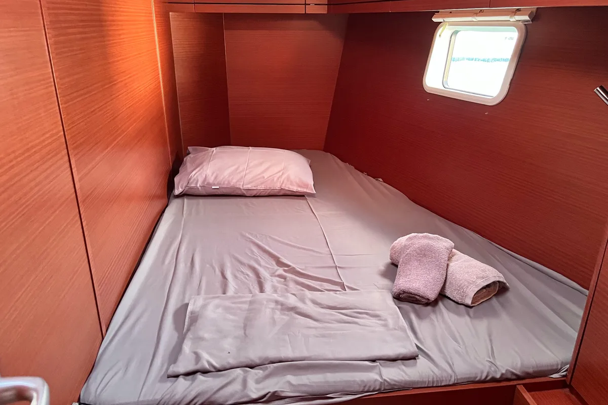 Cabin on Charles, a Hanse 508 sailboat at Thessaloniki, Greece