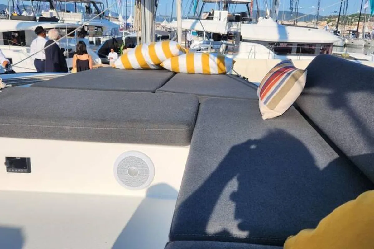 Deck of Ti Casa, a Lagoon 43 catamaran at Bonifacio / Bunifaziu, France
