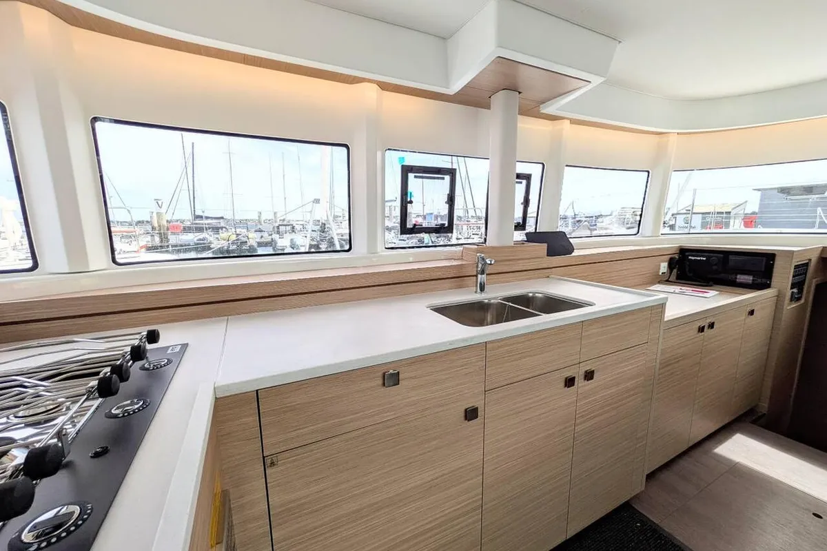 Galley of Ti Casa, a Lagoon 43 catamaran at Bonifacio / Bunifaziu, France