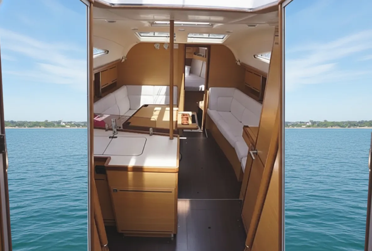 Salon of Thalia, a Elan 394 Impression sailboat at Kontokali, Greece