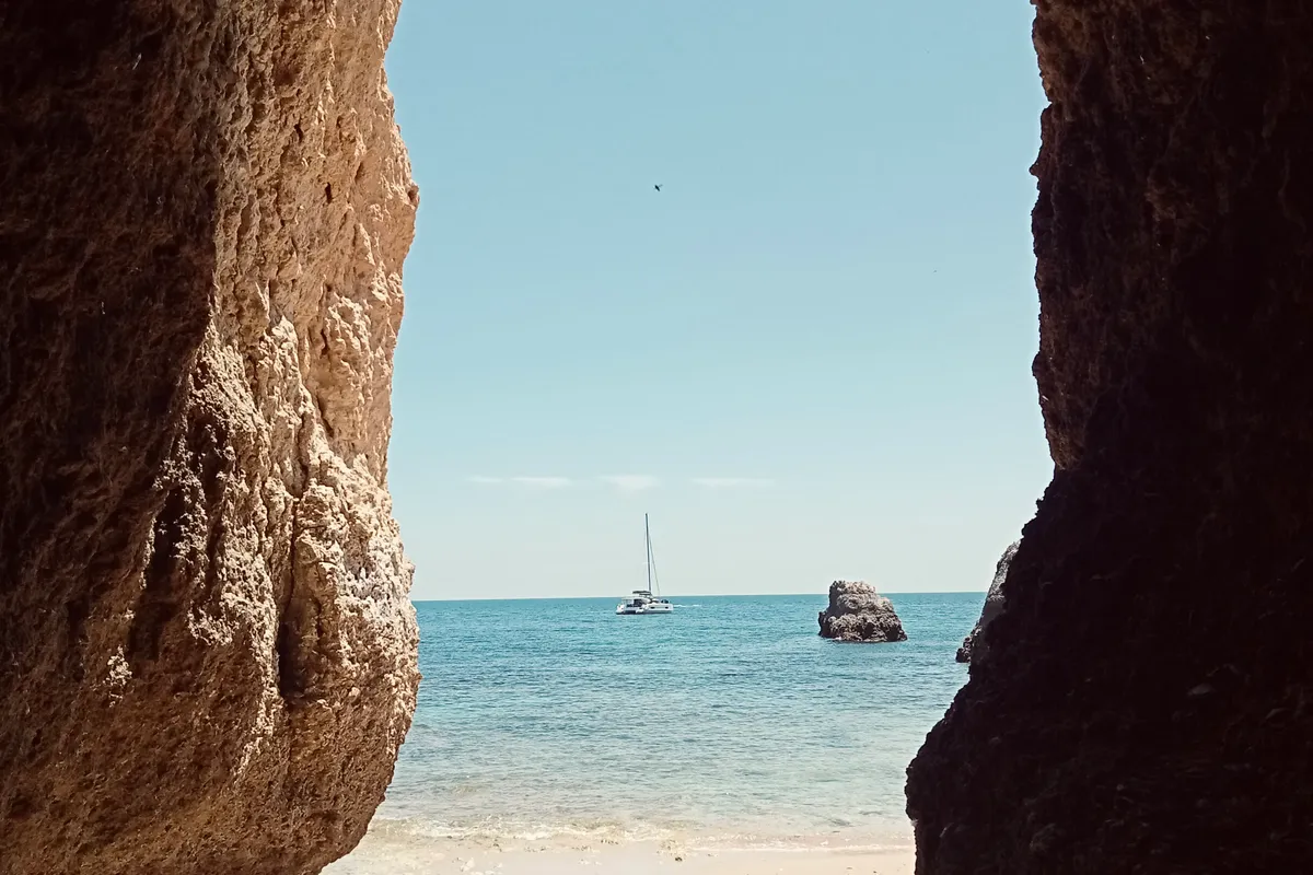 Exterior view of Premium +, a Fountaine Pajot New 44 catamaran at Portimão, Portugal