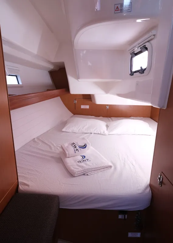 Cabin on Dory 2, a Bavaria Cruiser 34 sailboat at Fethiye, Turkey