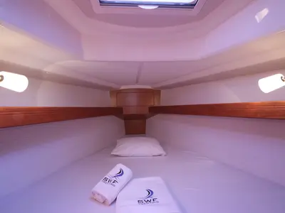 Cabin on Dory 2, a Bavaria Cruiser 34 sailboat at Fethiye, Turkey