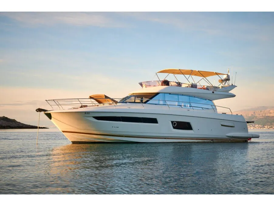 Exterior view of Very Bery, a Prestige 550 Fly motorboat at Primošten, Croatia