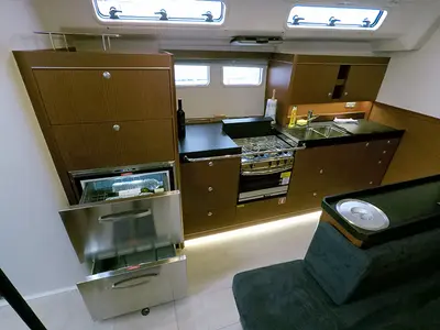 Galley of Anse, a Hanse 505 sailboat at Grad Šibenik, Croatia
