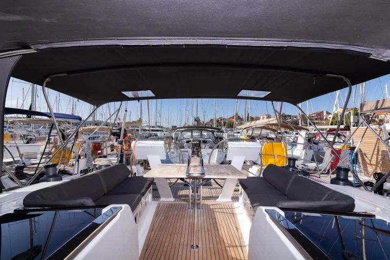 Exterior view of Anse, a Hanse 505 sailboat at Grad Šibenik, Croatia