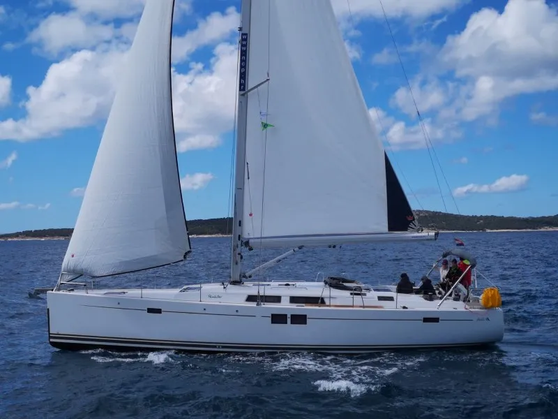 Exterior view of Anse, a Hanse 505 sailboat at Šibenik, Croatia