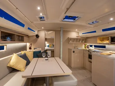 Salon of Sunsail 42 Classic, a Beneteau Oceanis 40.1 sailboat at Općina Marina, Croatia