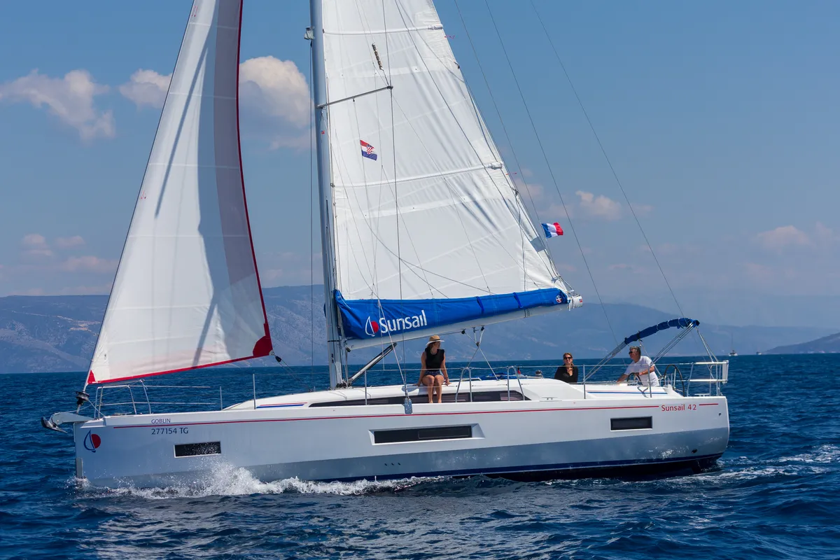 Exterior view of Sunsail 42 Classic, a Beneteau Oceanis 40.1 sailboat at Općina Marina, Croatia