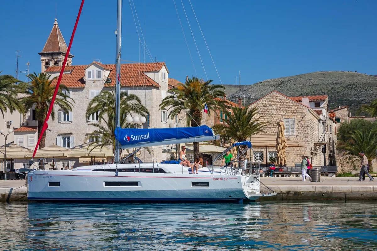 Exterior view of Sunsail 42 Classic, a Beneteau Oceanis 40.1 sailboat at Općina Marina, Croatia